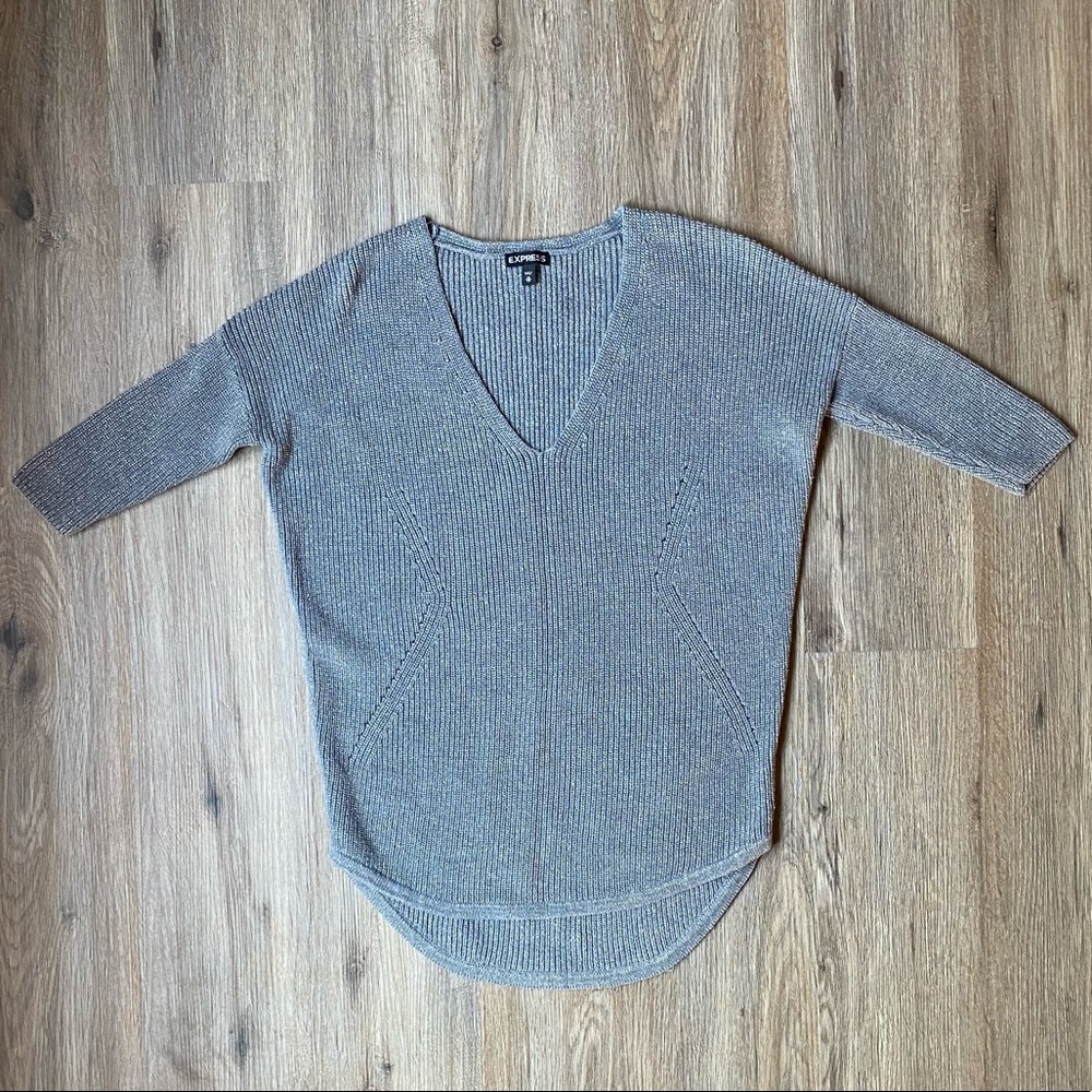 Express Grey Shimmer Sweater Top